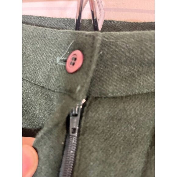 Retro Wool Pant 14 Green Neutral Minimalist Festive Classic Chic Boho Western - Picture 6 of 10